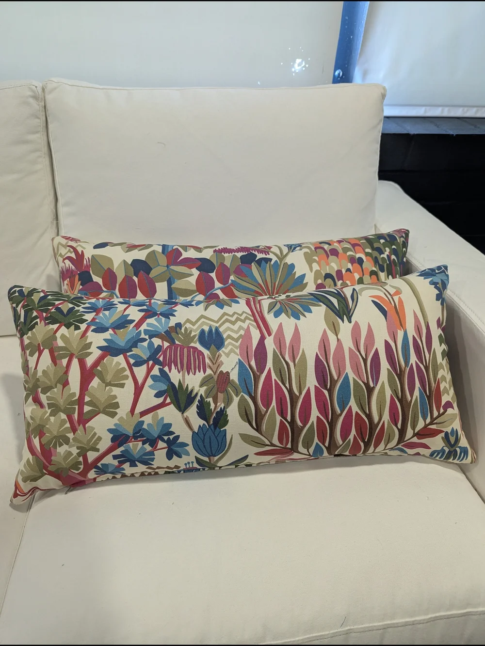 Floral Multi-Color Lumbar Throw Pillow Pair